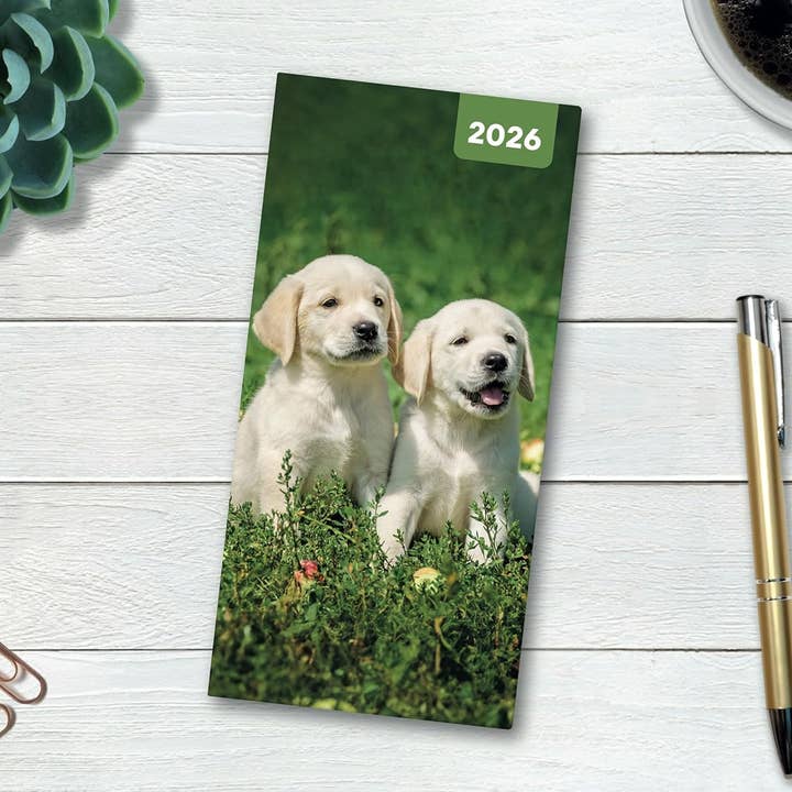 Red Robin 2026 Dogs & Puppies Pocket Weekly Planner for wholesale by MiddleGift