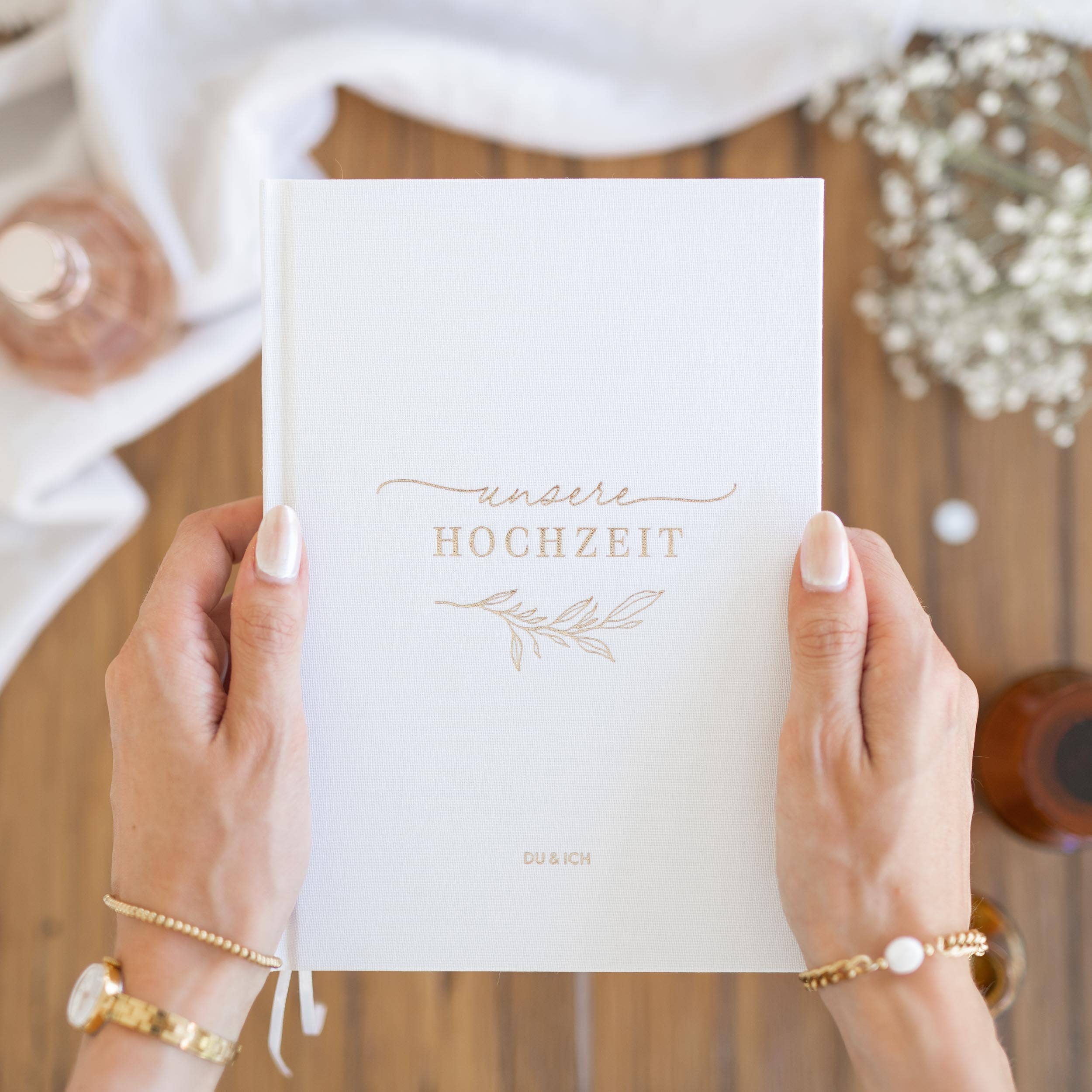 Buchstabenkult – Agenda por atacado – Planejador de casamento A5 | Linho branco2