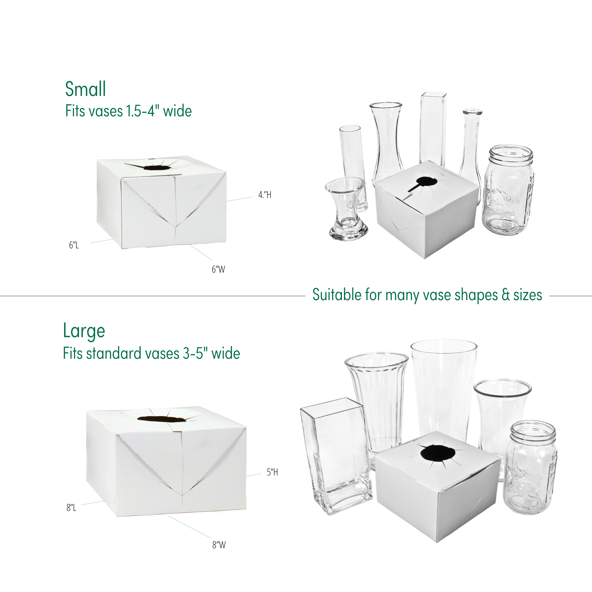 Jacobson - Wholesale Gift Box - 100PK - Quick Fold Floral Delivery Box for Vase Transport0