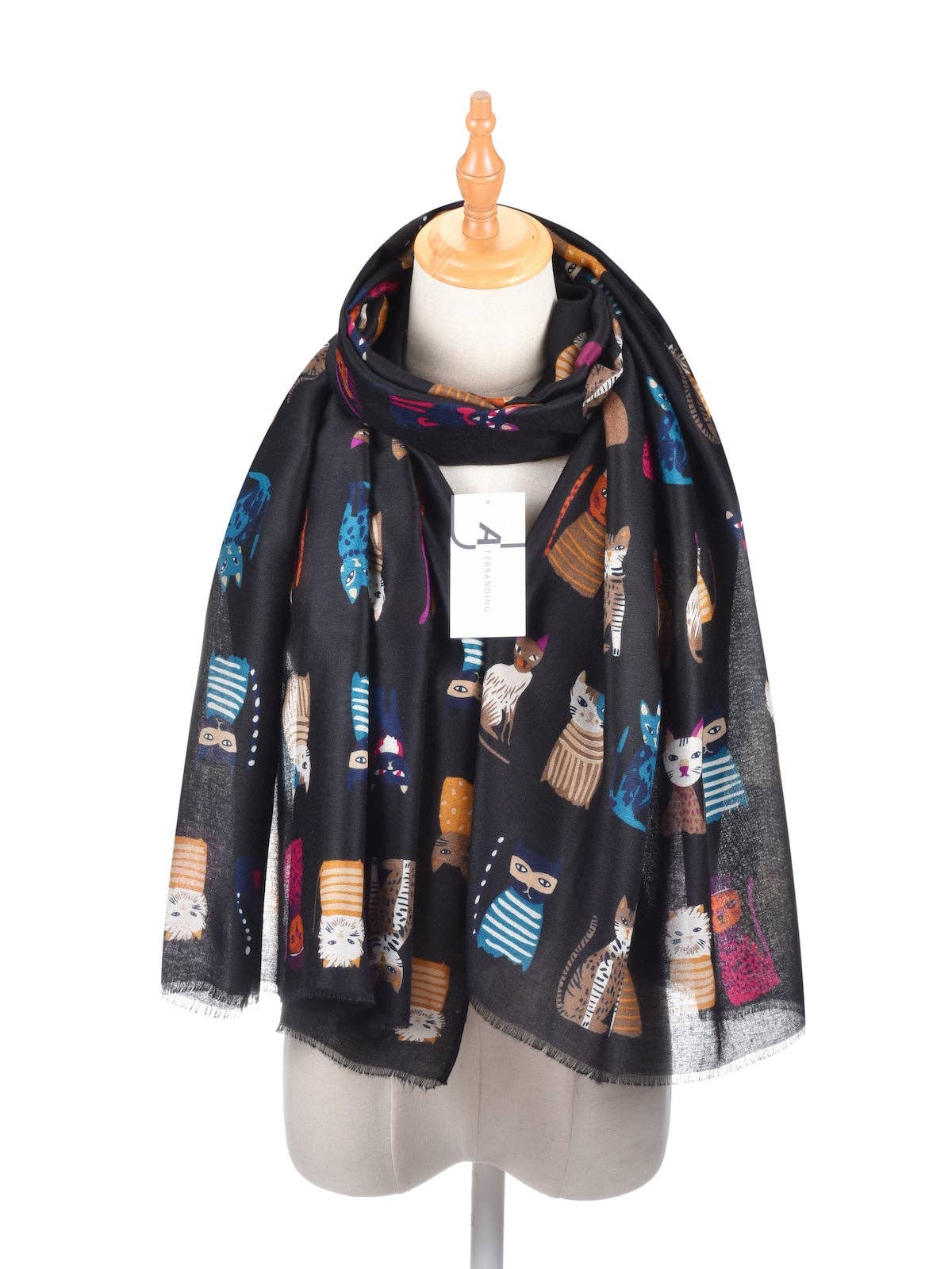 Funkyrel® Atzbranding Limited - Wholesale Scarf - Women's - Scarvii - Cute Cartoon Cat Pattern Scarf9