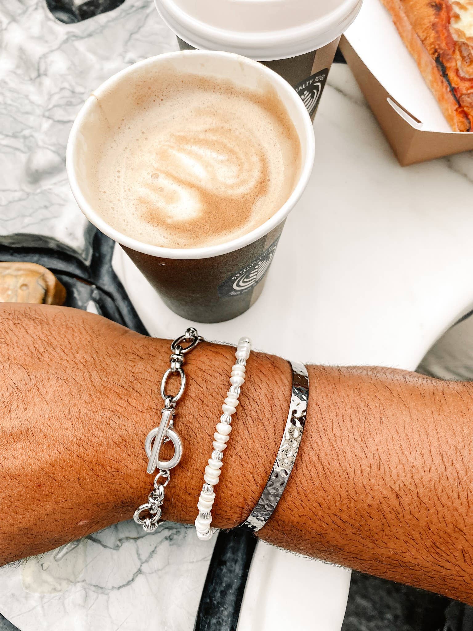 Christina Christi - Wholesale Jewelry - Men's - Pearls Beaded Bracelet Men, Silver Bracelets, Mens Jewelry5