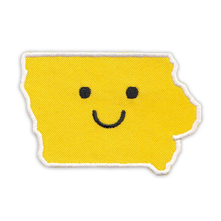 Smiley Face Iowa Patch for wholesale by Bozz Prints