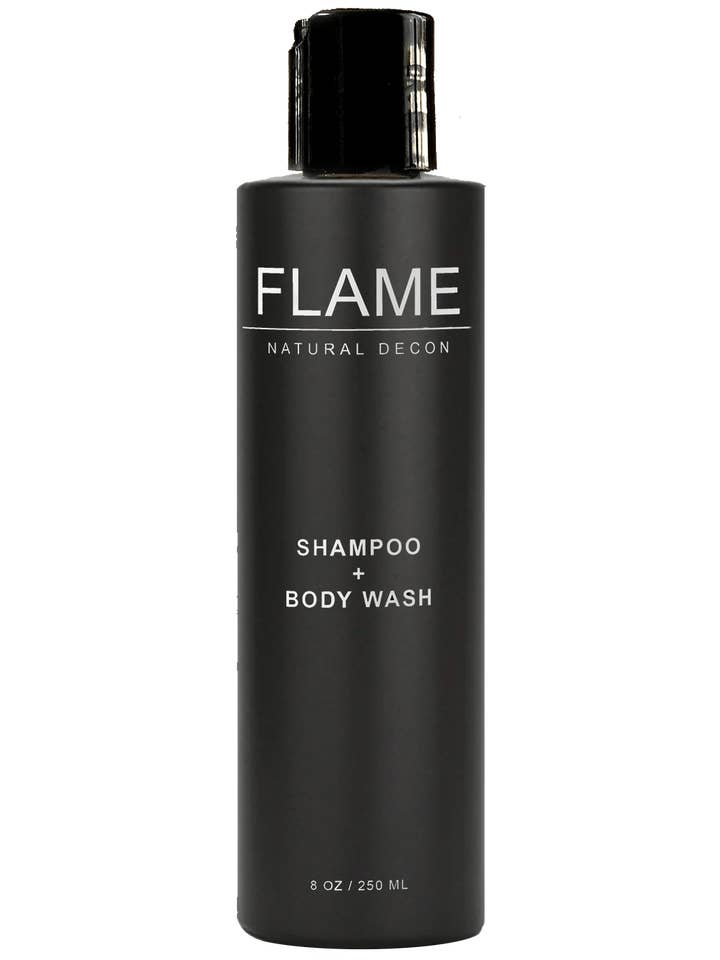 Shampooing + Nettoyant Corps pour la vente par FLAME Natural Decon