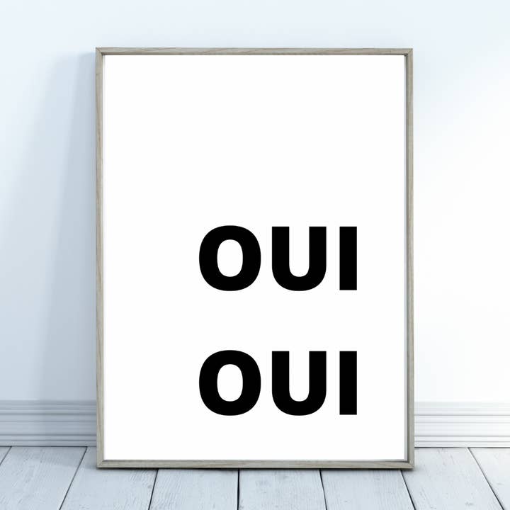 Impressão francesa OUI OUI por atacado de Bird King designs