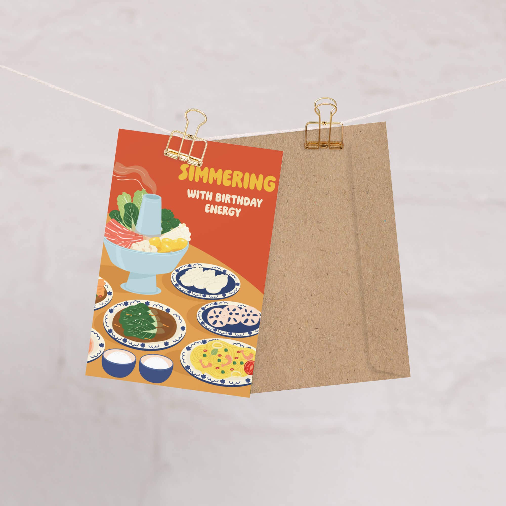 Cute Asian Cards - Wholesale Birthday Card - Hot Pot Simmering Cute Birthday Cards | Asian Soup Food Happy Greeting1
