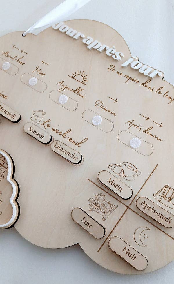 Playwood&Cie - Wholesale Wood Toy - Kids - Cloud "Day After Day" - Learning Temporality2