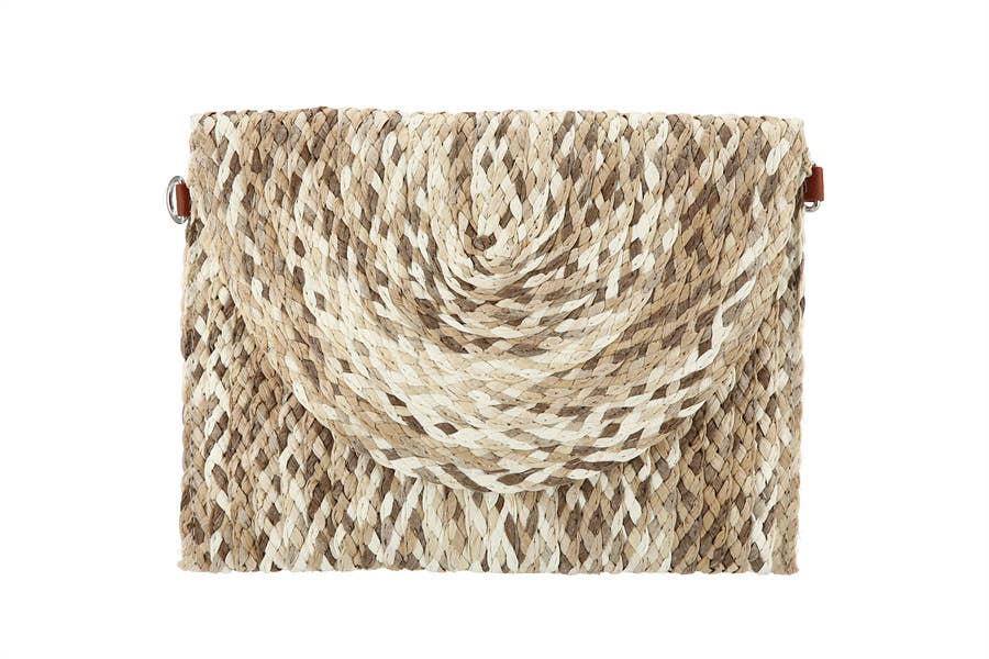 Nima Accessories Inc - Wholesale Clutch Bag - Women's - Ladies Natural Straw Top Handle Woven Clutch Handbag0