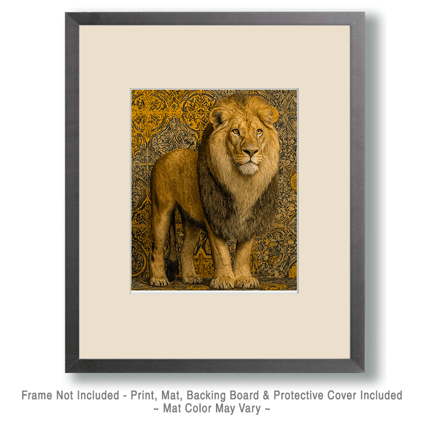 Mowbi - Wholesale Art Print - Vintage African Lion - Zoo Animals - Biophilic Wildlife Art Print - 8"x10" Artwork for 11"x14" Frame1