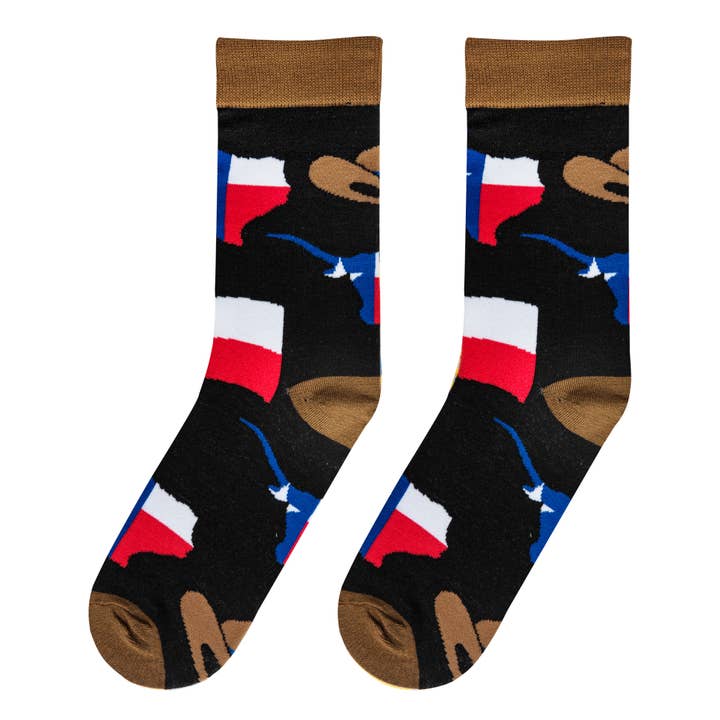 Texas - Mens Crew Folded - Crazy Socks for wholesale by Crazy Socks