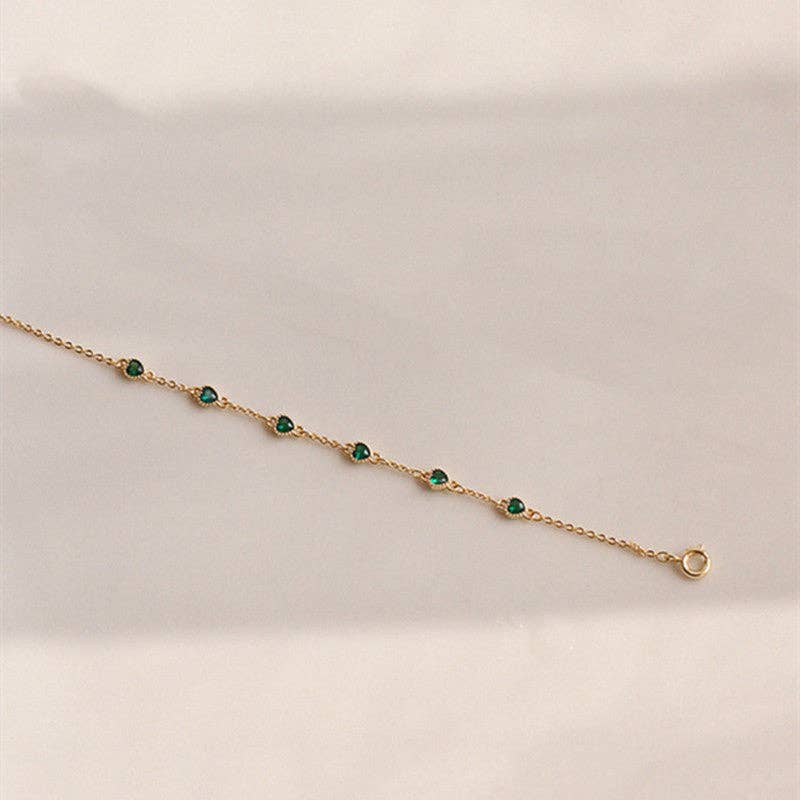 Perimade & Co. LLC - Wholesale Link & Chain Bracelet - Green Color Gemstone Wedding Bracelet in 925 Sterling Silver0