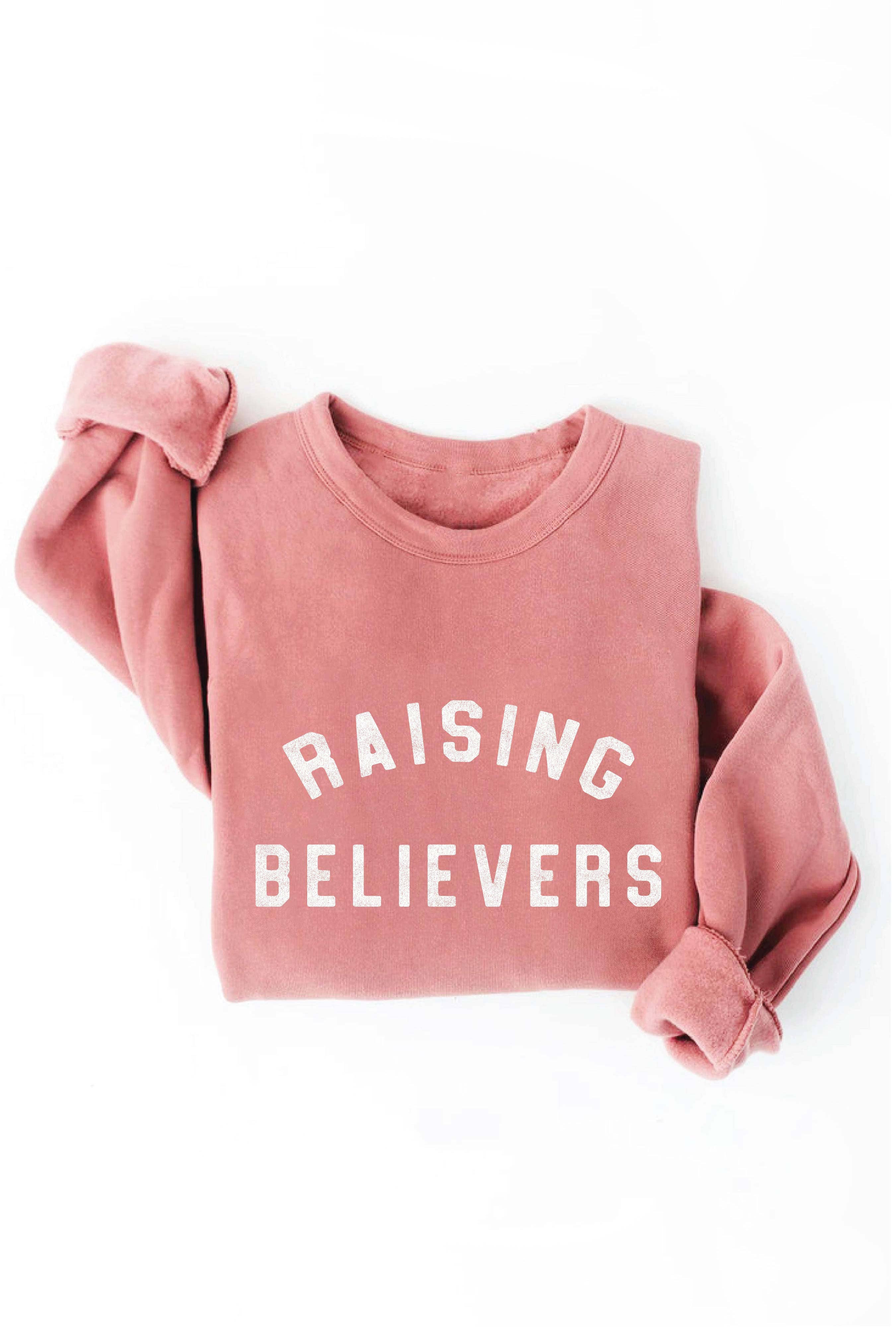 OAT COLLECTIVE - Wholesale Graphic Sweatshirt - Women's - RAISING BELIEVERS Graphic Sweatshirt - Fleece Pullover5