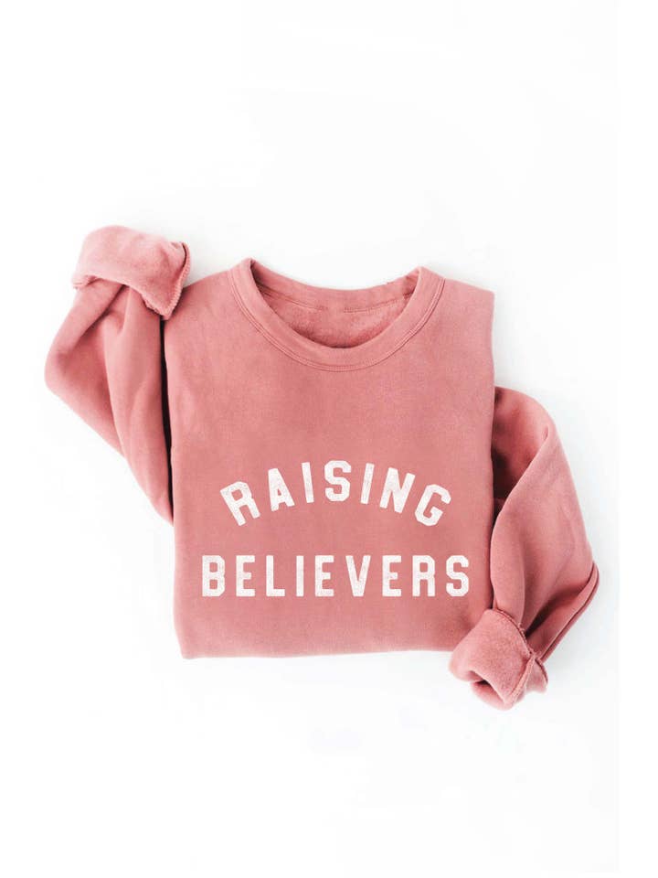 OAT COLLECTIVE - Wholesale Graphic Sweatshirt - Women's - RAISING BELIEVERS Graphic Sweatshirt - Fleece Pullover5