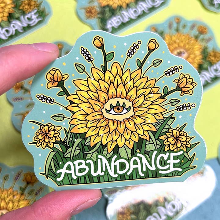 Abundance Sticker - 3" Waterproof Glossy Vinyl Sticker for wholesale by Sleepy Crystal Studio