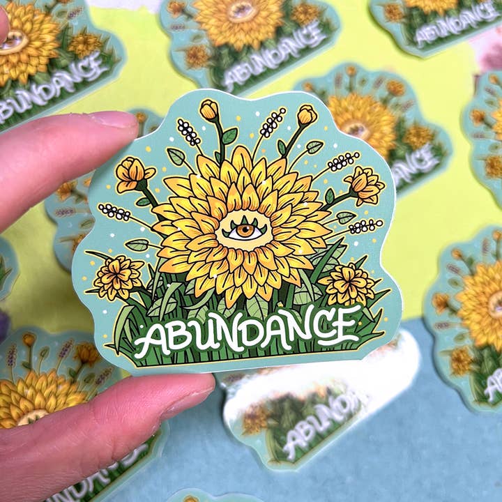 Sleepy Crystal Studio - Wholesale Sticker - Abundance Sticker - 3" Waterproof Glossy Vinyl Sticker