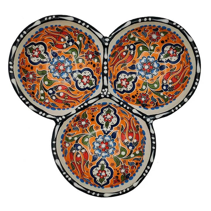 Antipastiera Elegancia Étnica 3 Cuencos En Cerámica Turca #5 para venta al por mayor de Etnico del Mondo