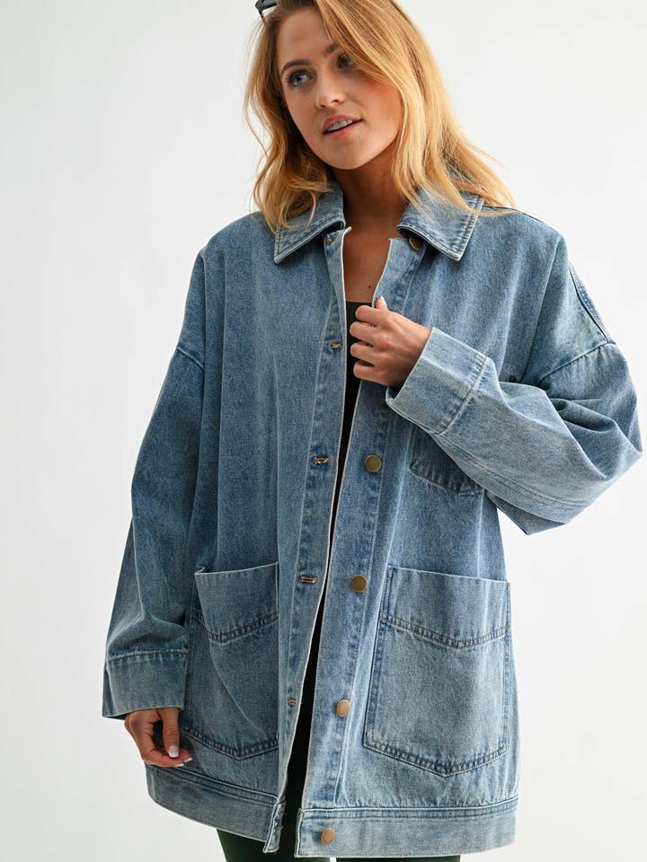 Boxy-Cut Denim Jacket for wholesale by Mono B