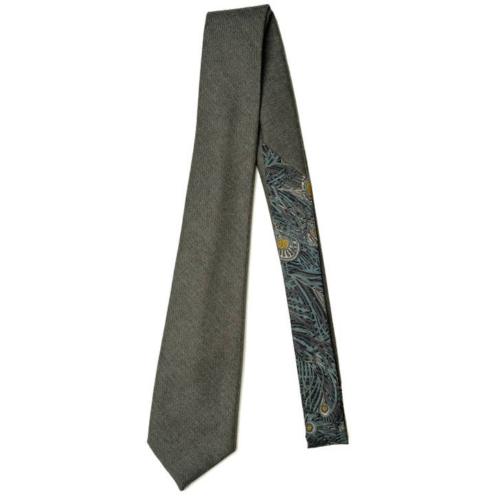 Black Liberty London Grey Wool Tie for wholesale on Faire2