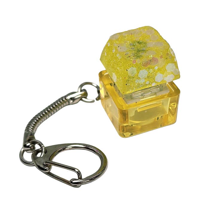 Yellow Glitter Clicky Keychain for wholesale by Holic Mode
