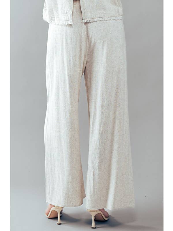 Urban Daizy - Wholesale Pants - Women's - Linen Blend Wide Leg Drawstring Palazzo Pants