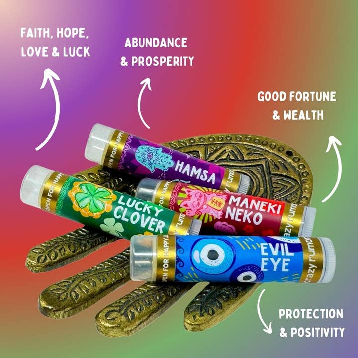 Crazy Rumors - Wholesale Lip Balm - All Natural, Vegan Happy Juju - Evil Eye Lip Balm Gift Box