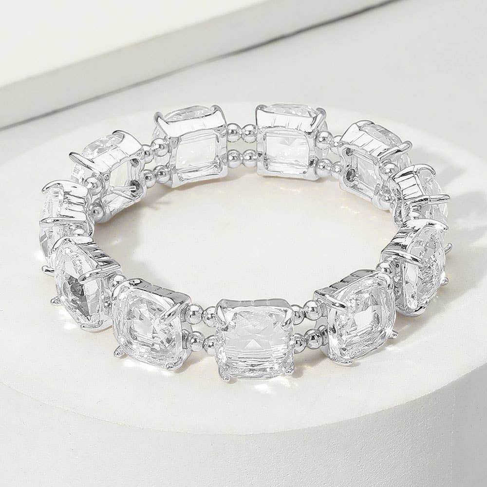 Sensibling Corp. - Wholesale Link & chain bracelet - Cushion Square Stone Stretch Evening Bracelet39