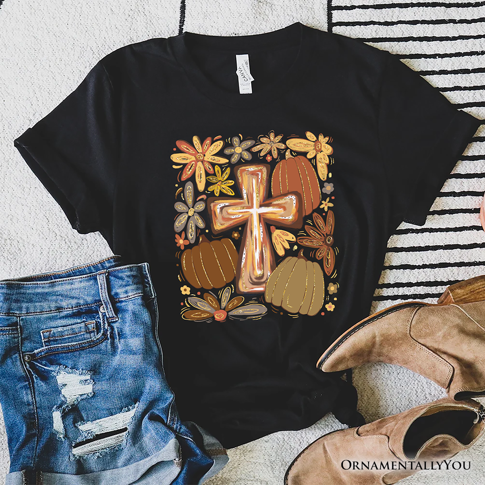 OrnamentallyYou - Wholesale Screen Printed T-Shirt - Women's - Fall Blessings T-Shirt, Autumn Christian Faith Tee0