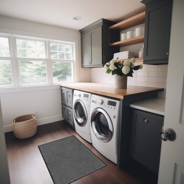 Tapis de Sol Monotone Smokey Mount pour la vente par Studio 67 Wash+Dry Mats