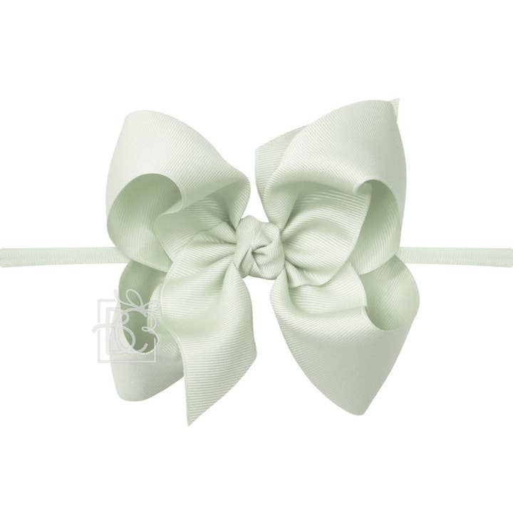 Beyond Creations, LLC - Wholesale Fashion Headband - Kids - 1/4" NYLON PANTYHOSE HEADBAND W/SIGNATURE GROSGRAIN BOW156