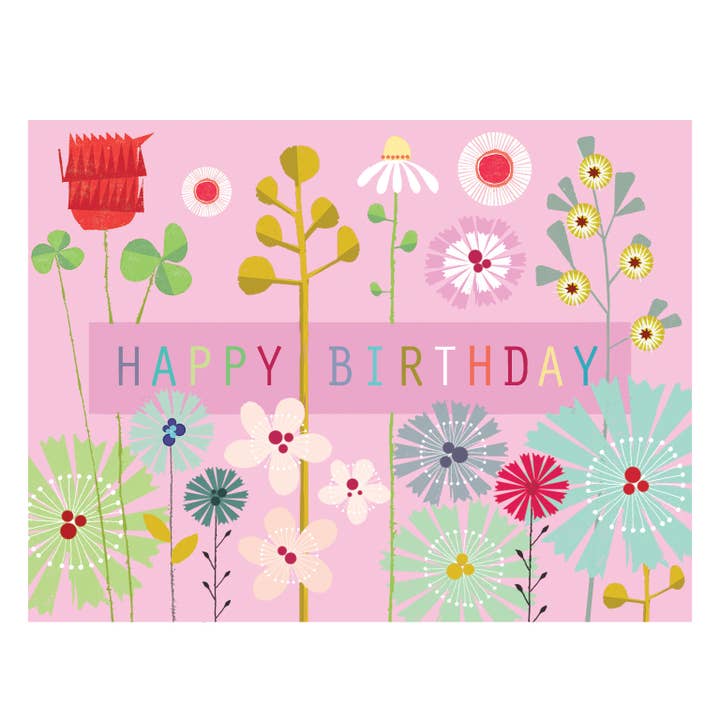 TW508 Mini Floral Happy Birthday Card for wholesale by Kali Stileman Publishing