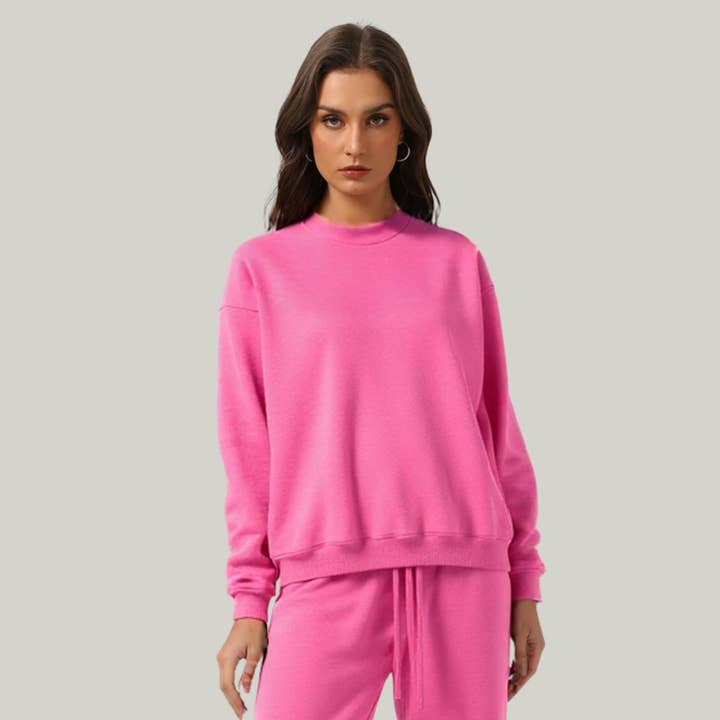 Loose fleece-lined thick round-neck sweatshirt for wholesale by Sodalemon