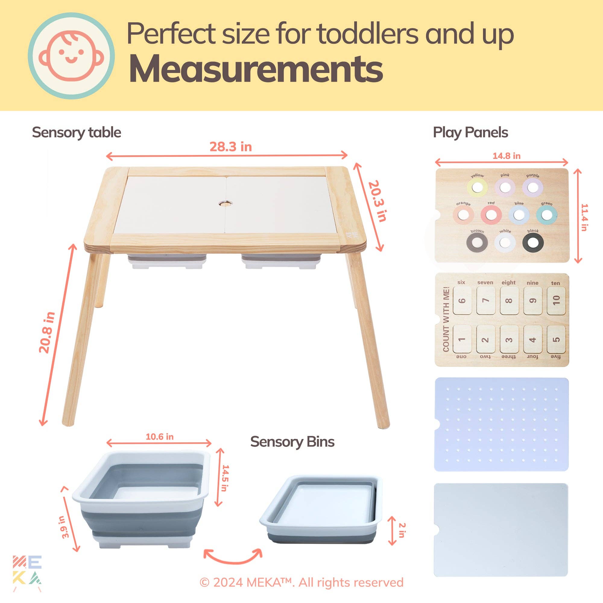 MEKA - Wholesale Wood Toy - Kids - Sensory Table 6 in 12