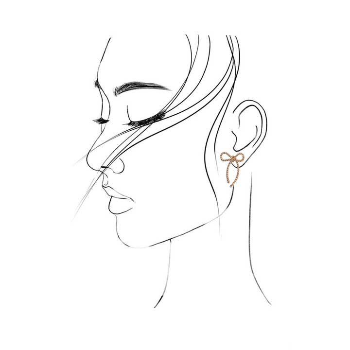 JOSSLYN by wall to wall - Wholesale Dangle Earrings - ROPE BOW DESIGN STUD EARRINGS | 10E30630073