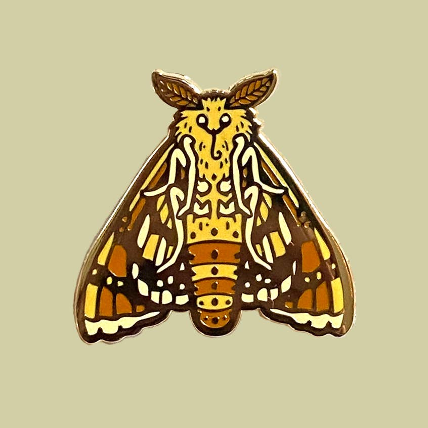 Mustard Beetle – wholesale Lapel pin/button – Moth Enamel Pin 1.25”, Entomology Pin