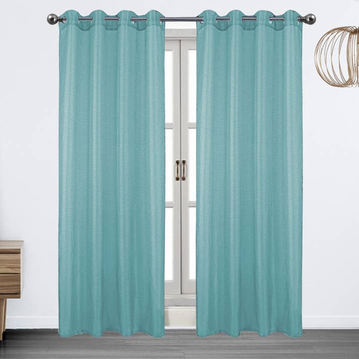 Panel de ventana Brook Metallic Lurex con ojales transparentes, 54 x 90 pulgadas para venta al por mayor de ShopBobbys