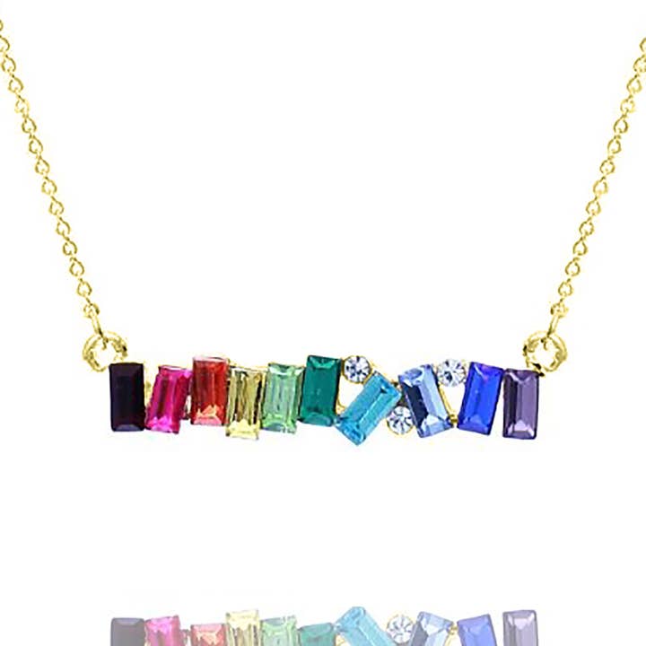 Collier barre arc-en-ciel pour la vente par NY Jewelry House