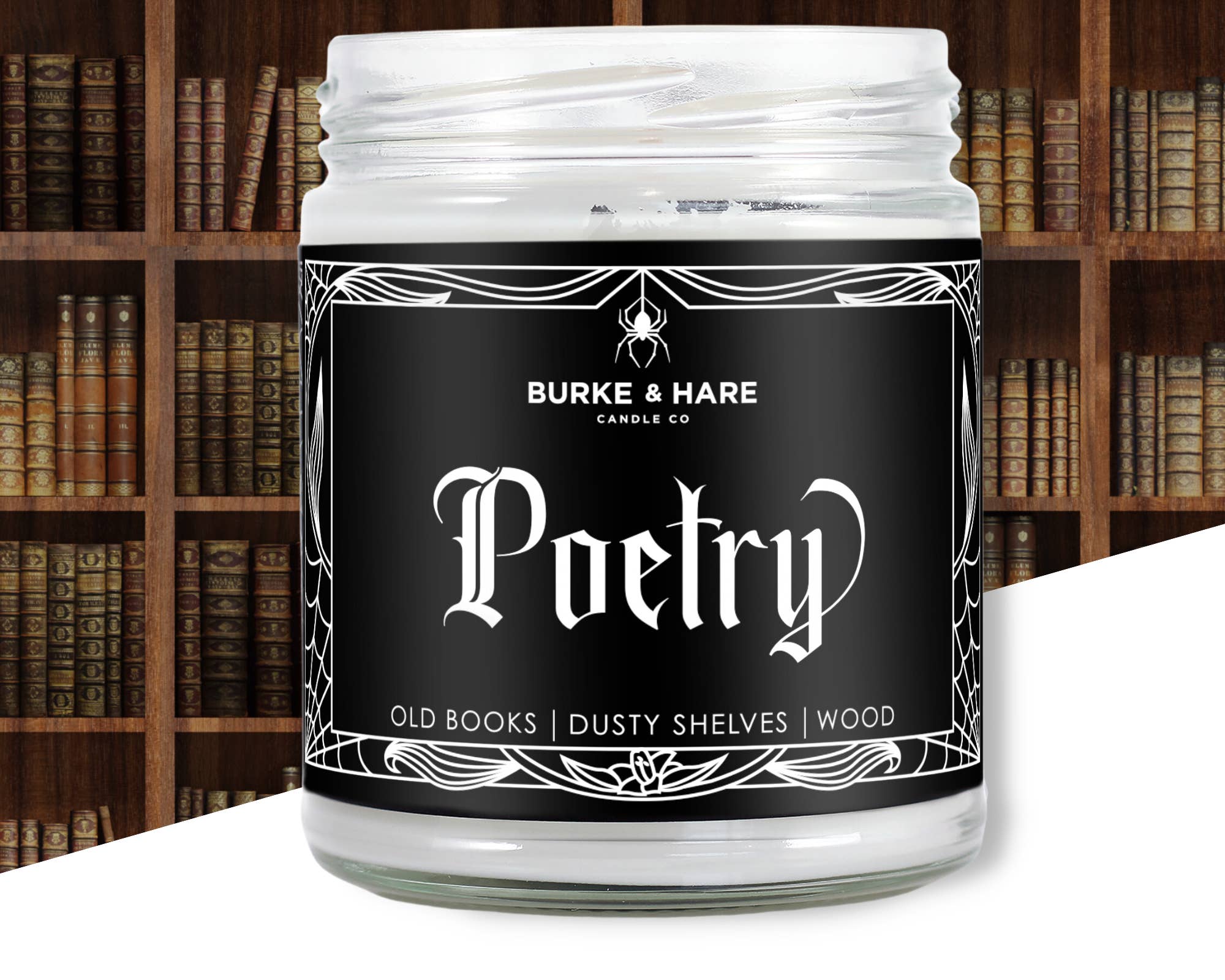 Burke & Hare Co - Wholesale Jar/Filled Candle - Library Candle | Poetry | Smells like Books | Dark Academia
