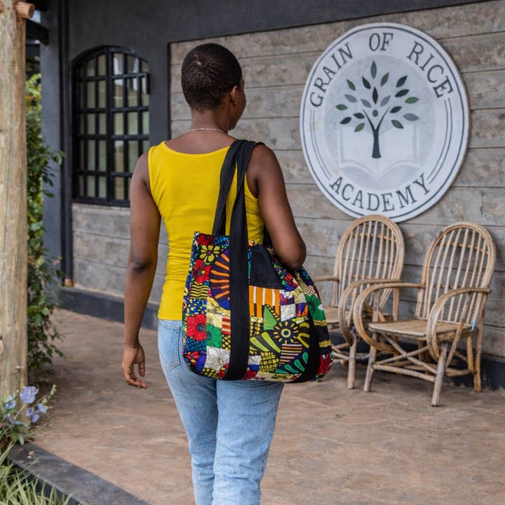Grain of Rice Project - Wholesale Tote Bag - Women's - Patchwork Tote2
