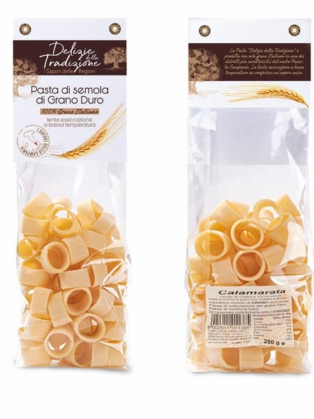 Delizie della Tradizione - pasta di semola Calamarata -g.250 per la vendita all'ingrosso da parte di CENTRO DOLCE FRIULI