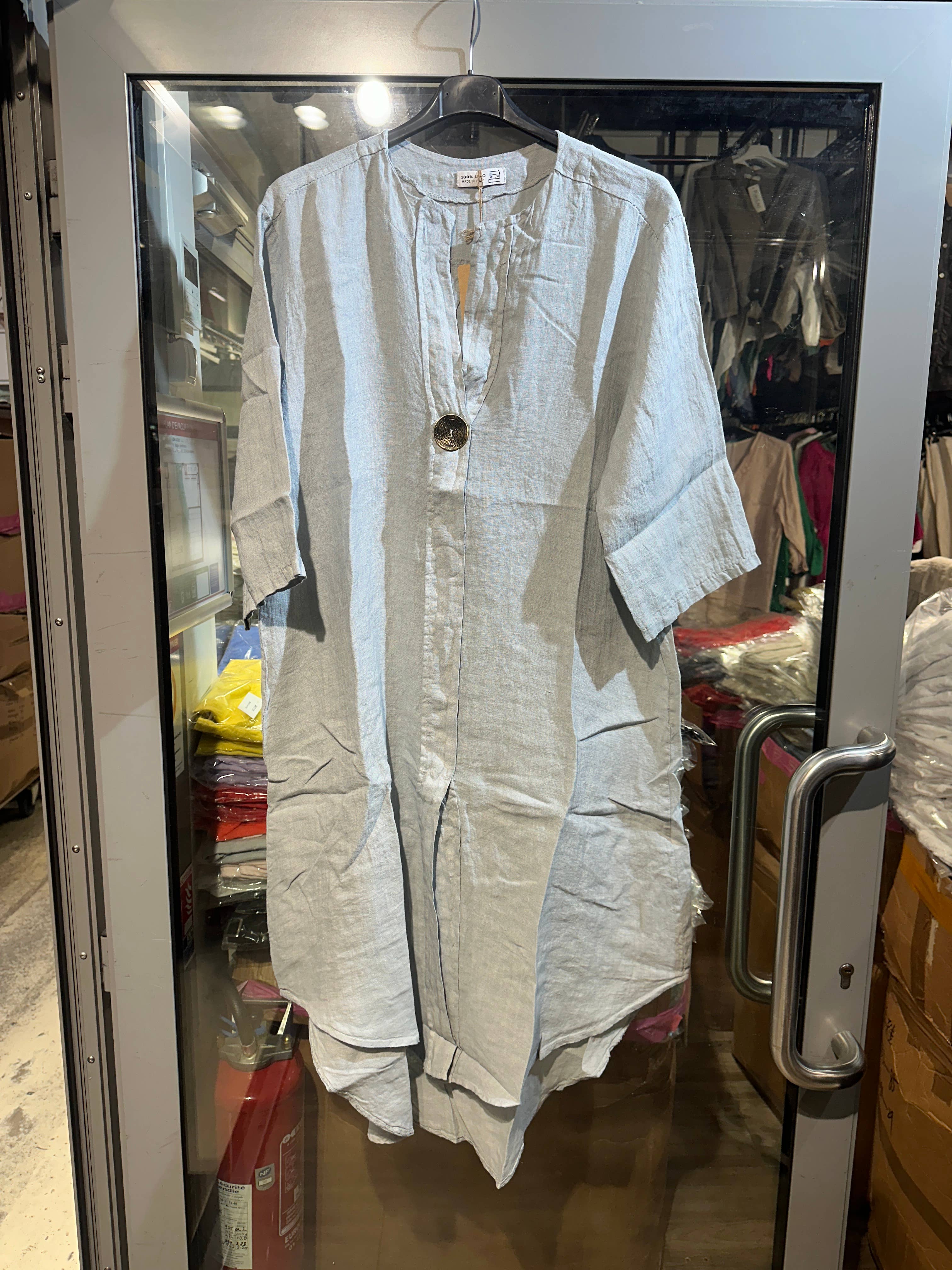 LÉA & LUC - Vente Robe – femme - Robes en 100% Lin avec un bouton REF. 554730