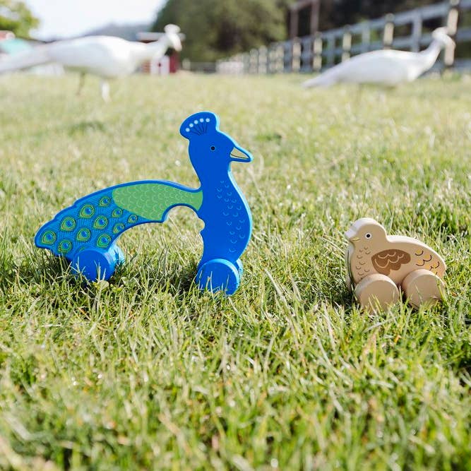 Jack Rabbit Creations - Wholesale Wood Toy - Kids - Peacock Big & Little Wooden Roller1