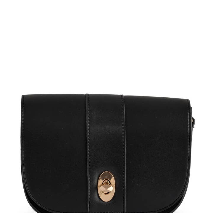 Bolso de mano y hombro Goyet Della - Negro y rayas negras para venta al por mayor de FEVUP CO.