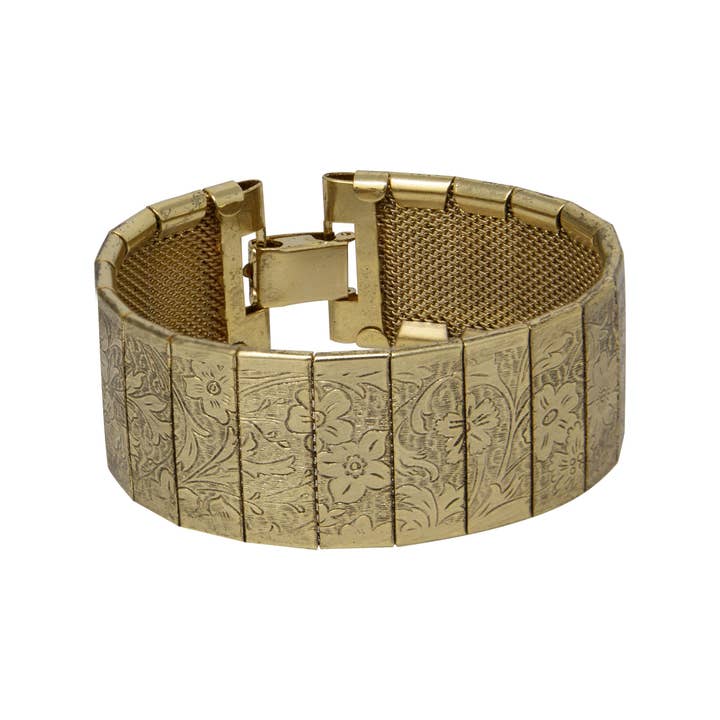 1928 Jewelry - Wholesale Link & chain bracelet - 1928 Jewelry Gold Floral Bracelet1