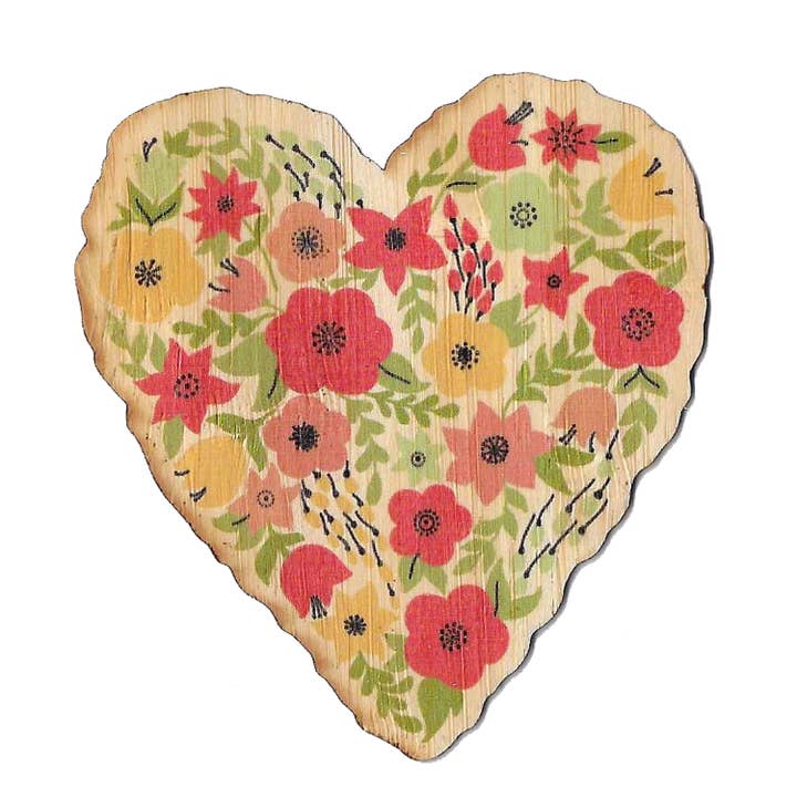 Floral Heart for wholesale by Bamboo Wood Stickers