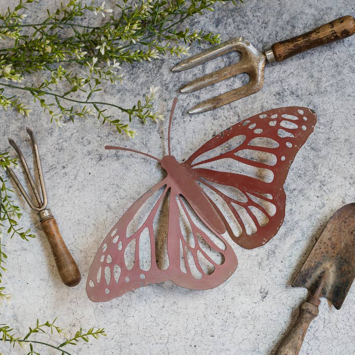 RED METAL BUTTERFLY for wholesale by Ragon House