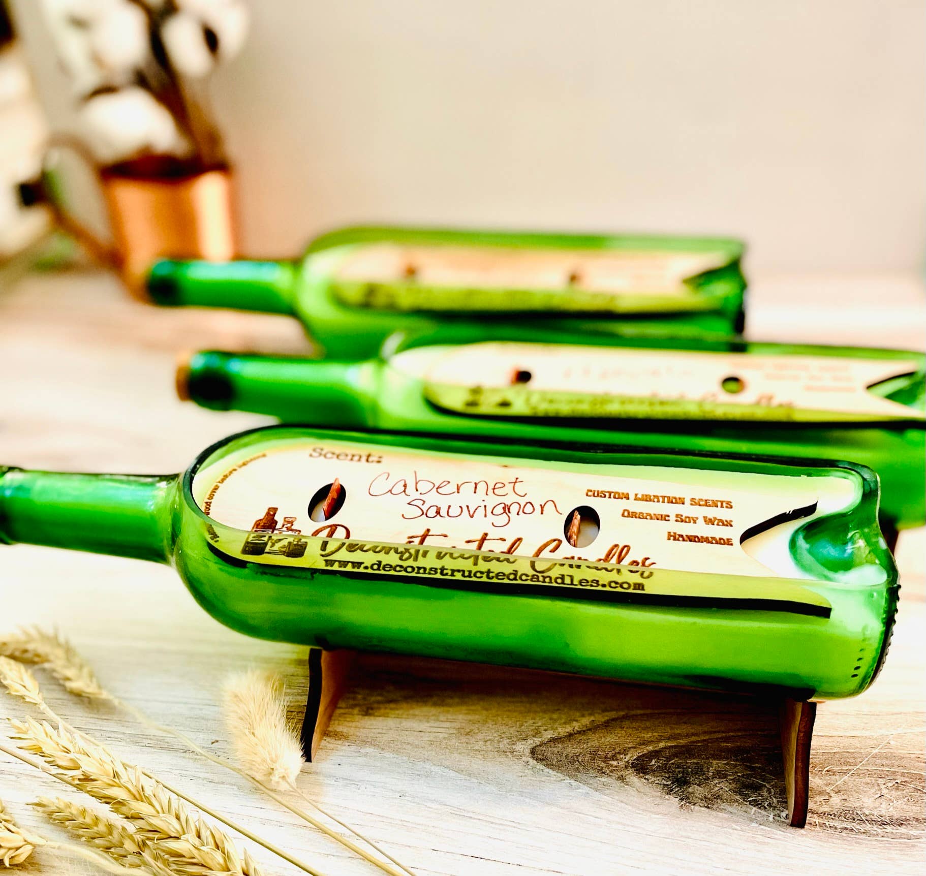 deconstructed candles - Vente Bougie en bocal - Bougies en bouteille de vin parfumées par un expert : mèche bois et cire de soja4