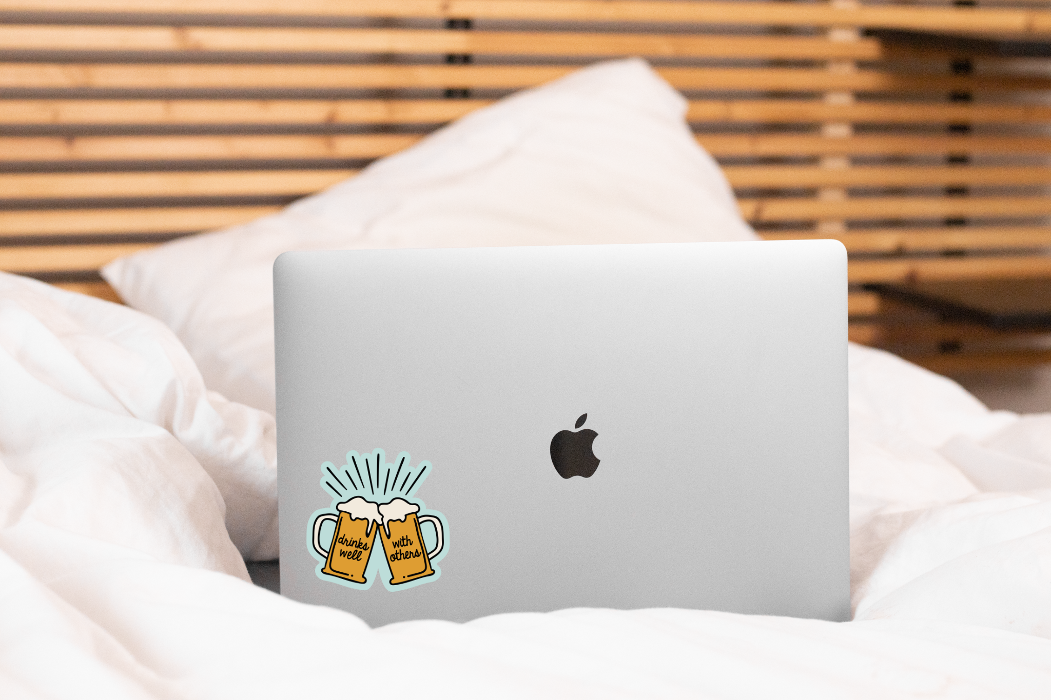 Yarnival - Wholesale Sticker - Drinks Well with Others Sticker - booze, dranks, bar, beer2