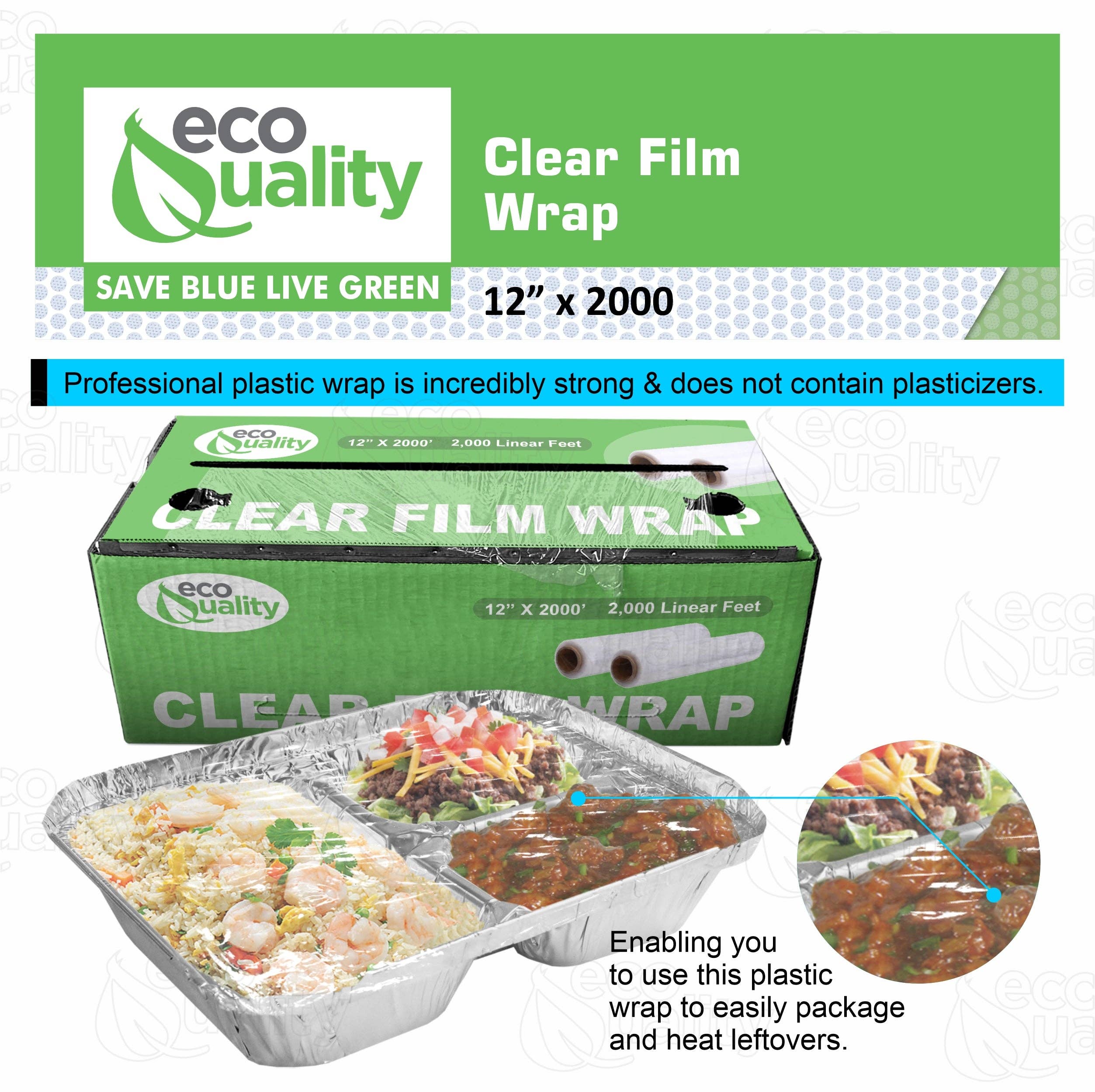 EcoQuality - Wholesale Food Storage Wrap/Bag - EcoQuality 12", 18", or 24" x 2000ft Clear Plastic Film Wrap7