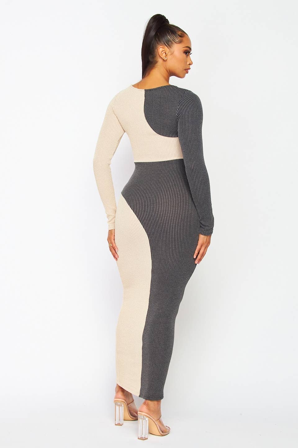 Boswell - Wholesale Dress - Women's - COLOR BLOCK MAXI DRESS3