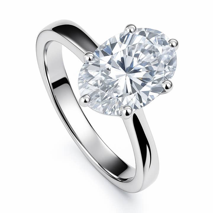 BERRICLE Sterling Sølv Solitaire Oval CZ Forlovelsesring for engroshandel hos BERRICLE