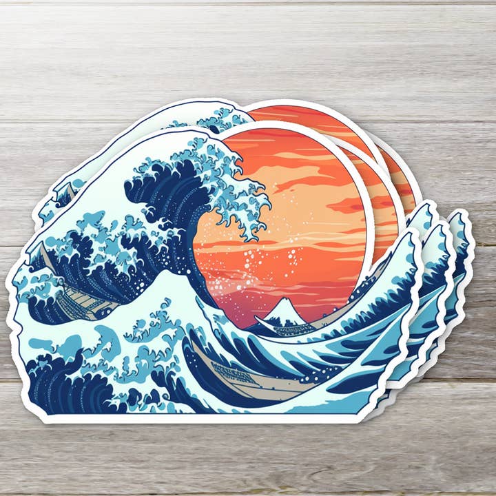 Vagues japonaises pour la vente par Ozark Sticker Company